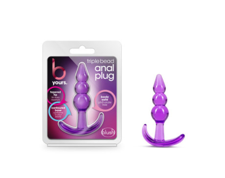 B Yours Triple Bead Anal Plug Purple