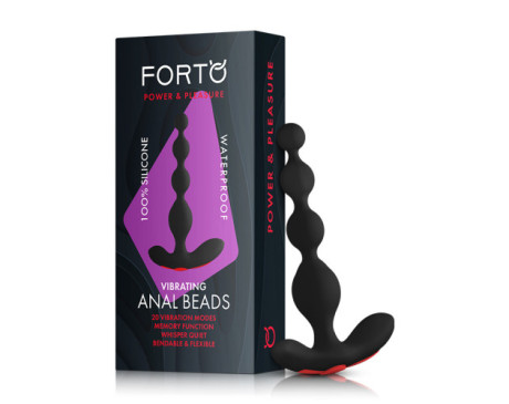 Forto Vibrating Anal Beads Plug Black