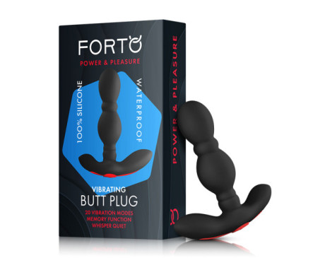 Forto Vibrating Anal Plug Black