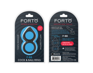 Forto F-88 Silicone Cock & Ball Ring Blk