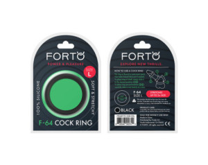 Forto F-64 Wide Sili Cockring Lrg Blk