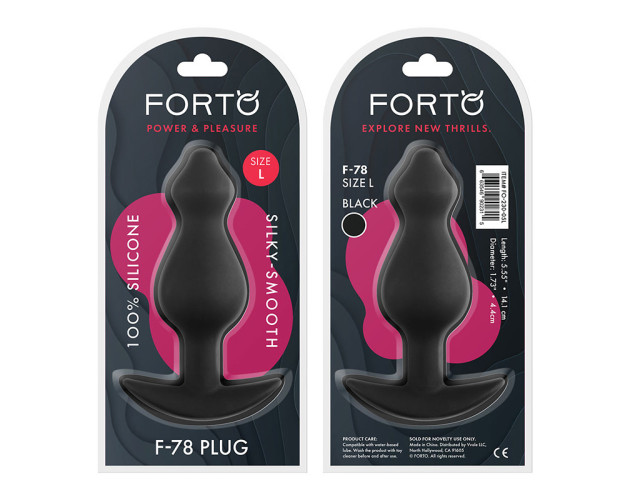 Forto F-78 Pointee Silicone Plug Lrg Blk