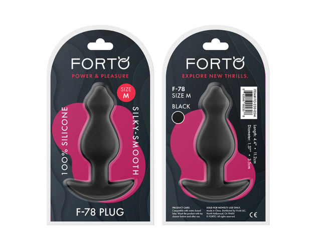 Forto F-78 Pointee Silicone Plug Med Blk