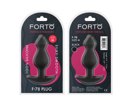 Forto F-78 Pointee Silicone Plug Med Blk