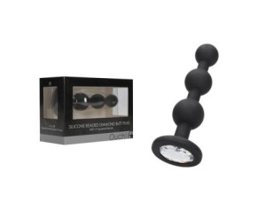 Ouch Silicone Beaded Diamond Plug Blk