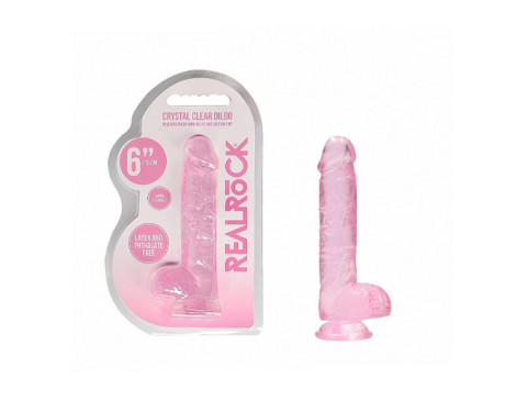 RealRock CC 6in Dildo WBalls&Suction Pnk