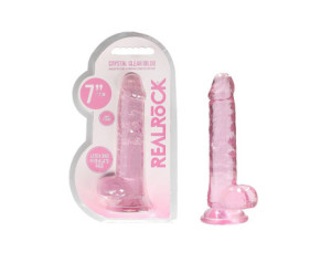 RealRock CC 7in Dildo WBalls&Suction Pnk