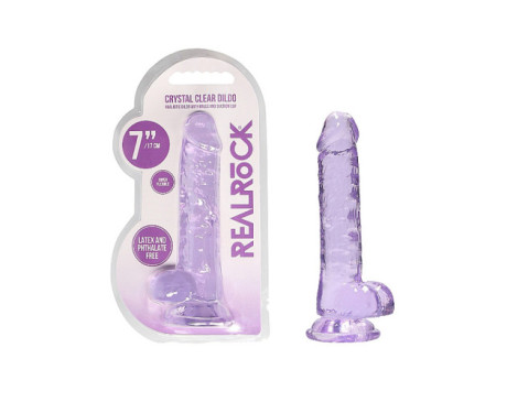 RealRock CC 7in Dildo WBalls&Suction Pur