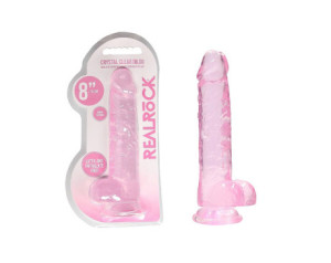 RealRock CC 8in Dildo WBalls&Suction Pnk