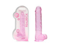 RealRock CC 9in Dildo WBalls&Suction Pnk