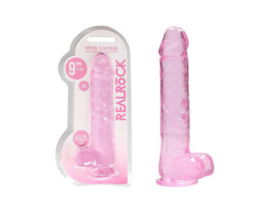 RealRock CC 9in Dildo WBalls&Suction Pnk