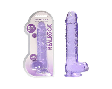 RealRock CC 9in Dildo WBalls&Suction Pur