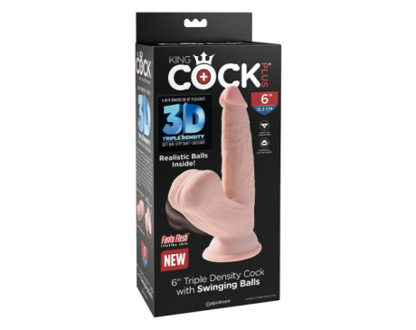 King Cock Plus 6in TriplDensSwing Bge