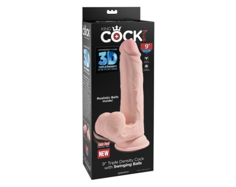 King Cock Plus 9in TriplDensSwing Beige