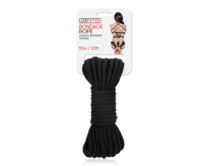 Lux Fetish Bondage Rope 33 ft Black