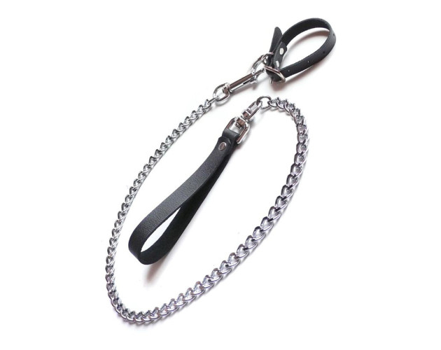 KL Buckling Cock Ring/Chain Leash Set