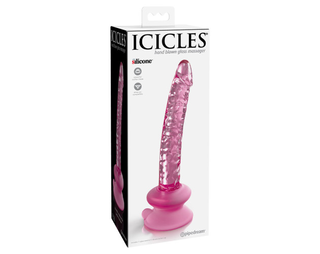 Icicles No.86 7in Glass Dildo Pink