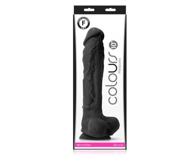 Colours Pleasures 10in Dildo Black