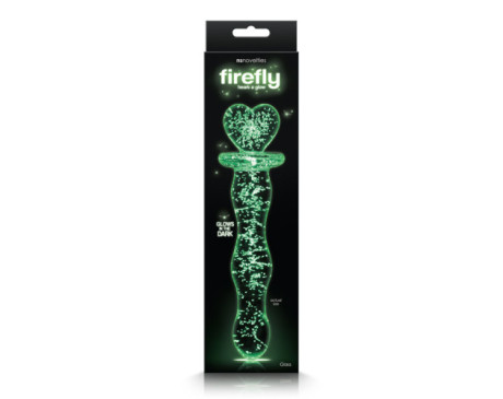 Firefly Heart A Glow Glass Dildo Clear