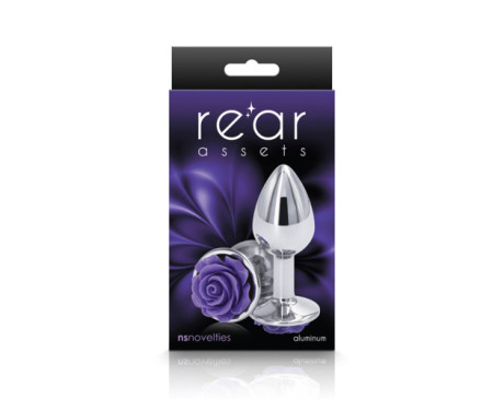 Rear Assets Rose Anal Plug Small Purple