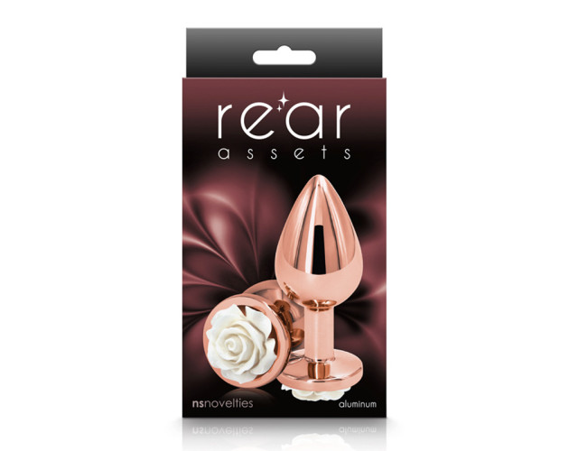 Rear Assets Rose Anal Plug Medium White