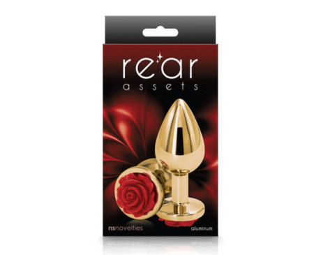 Rear Assets Rose Anal Plug Medium Red