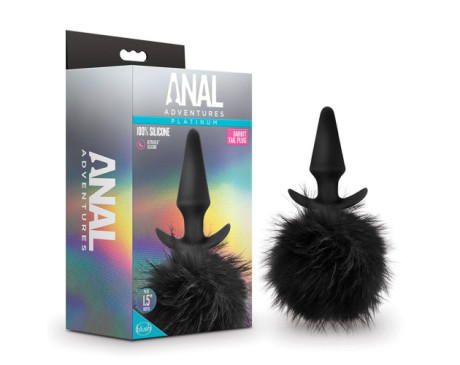 Anal Adventures Rabbit Tail Plug Blk