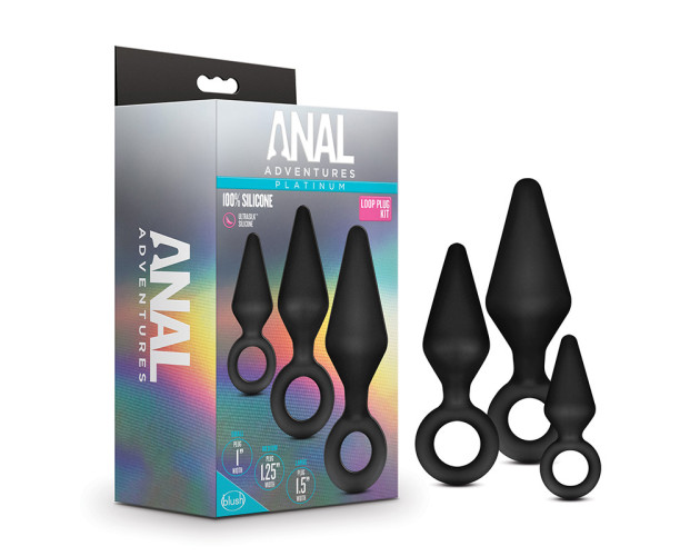 Anal Adventures Loop Plug Kit Black