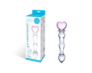 Glas 8in Sweetheart Glass Dildo Heart