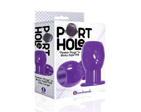 The 9's Port Hole Hollow Butt Plug Purpl