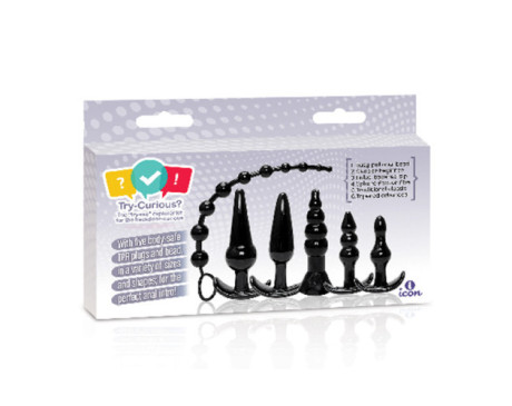 Try-Curious Anal Plug Kit Black