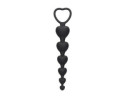 Ouch Silicone Anal Heart Beads Black