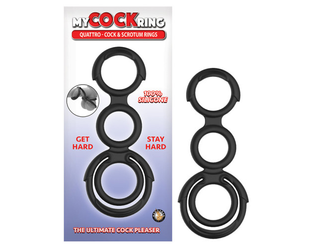 My Cockring Quattro Cock&Scrotum Ring Bk