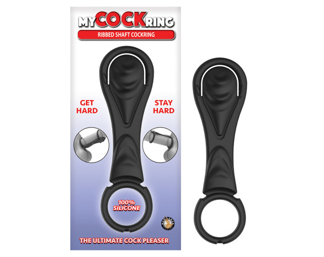 My Cockring Ribbed Shaft Cockring Black