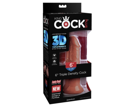 King Cock Plus 6in Triple Density Brown