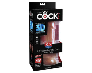 King Cock Plus 6.5in TriplDens Balls Tan