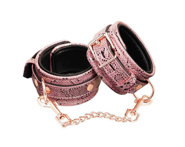 Wrist Restraints Micro Pink/w Leather