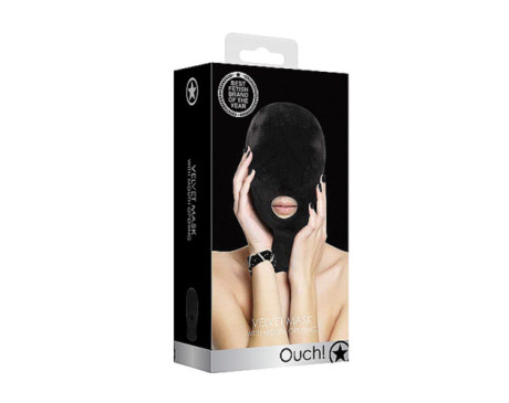 Ouch Velvet Mask W/Open Mouth Black