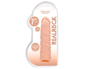 RealRock Veiny 7in Penis Extender Beige