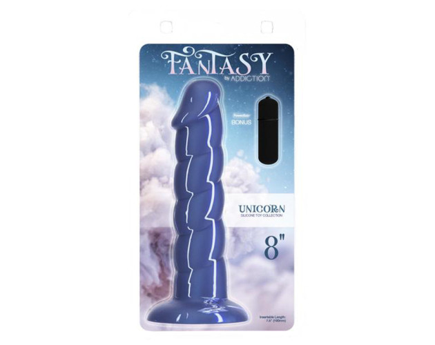 Addiction Unicorn Fantasy Dong 8in Blue