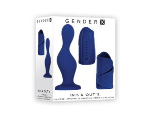 GX Ins&Outs 5in Dildo&VibrStroker Blue