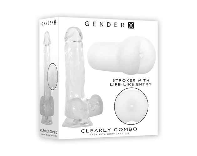 GX ClearlyCombo 7.25in Dildo&Stroker Clr