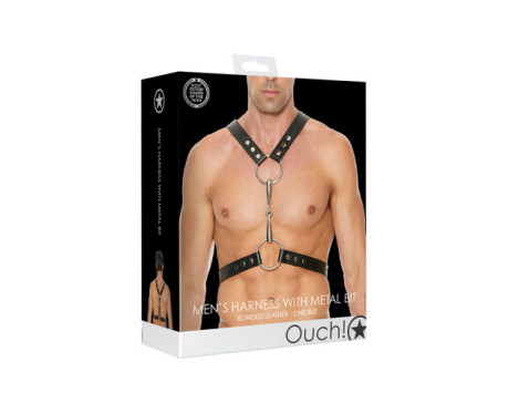 Ouch BL Harness With Metal Bit Black OS