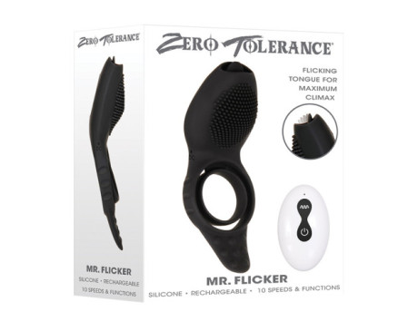 ZT Mr. Flicker Tongue VibrCockring Blk