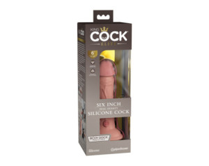 King Cock Elite 6in DualDens Sili Beige