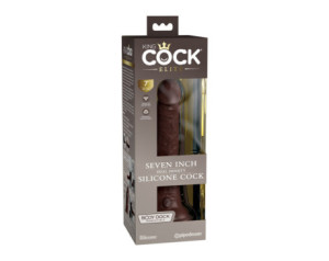 King Cock Elite 7in DualDens Sili Brown