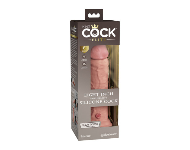 King Cock Elite 8in DualDens Sili Beige