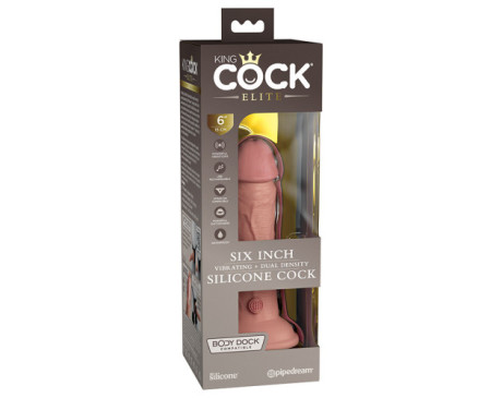 King Cock Elite 6in VibrDualDensSili Bei