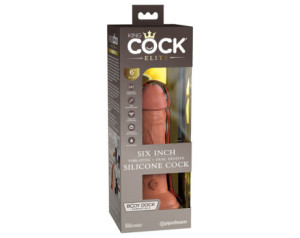 King Cock Elite 6in VibrDualDensSili Tan