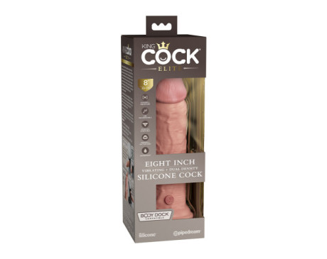 King Cock Elite 8in VibrDualDensSili Bei